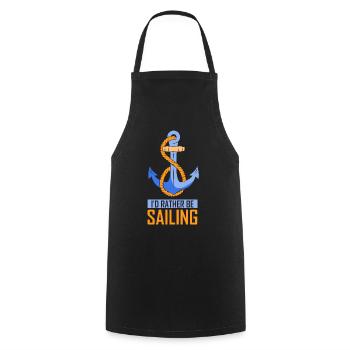 Je préférerais naviguer capitaine de voilier - Tablier de cuisine - noir - Devant - AI Model Male 185 dark (185cm)