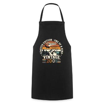 Vintage Vintage 2001 21st Birthday Gift Man - Cooking Apron - black - Front - AI Model Male 185 dark (185cm)