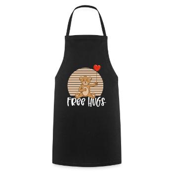 Free Hugs Teddy Bear - Cooking Apron - black - Front - AI Model Male 185 dark (185cm)