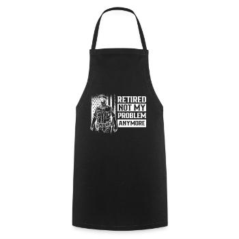 In retirement, no longer my problem policeman - Cooking Apron - black - Front - AI Model Male 185 dark (185cm)