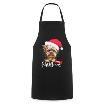 Noël avec Yorkshire Terrier Joyeux Noël - Tablier de cuisine - noir - Devant - AI Model Male 185 dark (185cm)