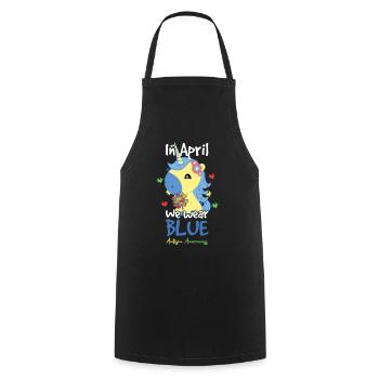 In April Blue Special Unicorn Autism Awareness - Kochschürze - Schwarz - Vorne - AI Model Male 185 dark (185cm)
