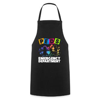 Children Nurse Infant Pediatrics - Cooking Apron - black - Front - AI Model Male 185 dark (185cm)