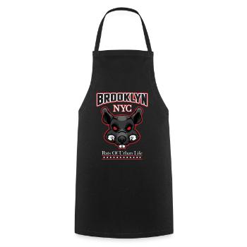 New York Brooklyn Rat Plague Pied Piper - Tablier de cuisine - noir - Devant - AI Model Male 185 dark (185cm)