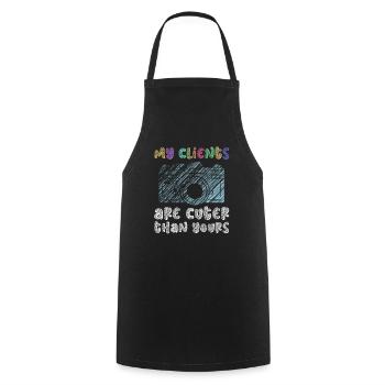Newborn Photographer Baby Photography Saying - Cooking Apron - black - Front - AI Model Male 185 dark (185cm)