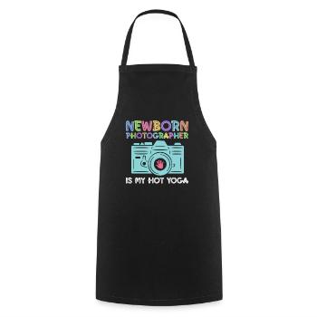 Newborn Photographer Baby Photography Saying - Cooking Apron - black - Front - AI Model Male 185 dark (185cm)