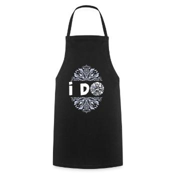I Do, Wedding Diamond, Wedding, Team Bride - Cooking Apron - black - Front - AI Model Male 185 dark (185cm)