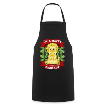 Funny Little Dinosaur Illustration Saying - Cooking Apron - black - Front - AI Model Male 185 dark (185cm)