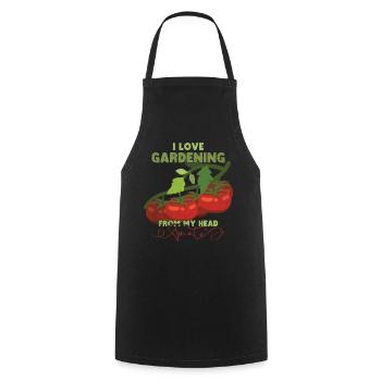 I Love Gardening From My Head Tomatoes - Cooking Apron - black - Front - AI Model Male 185 dark (185cm)
