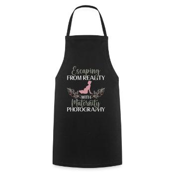 Grossesse Photographie Photographe Enceinte - Tablier de cuisine - noir - Devant - AI Model Male 185 dark (185cm)