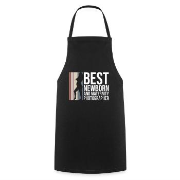 Pregnancy Photography Photographer Pregnant - Cooking Apron - black - Front - AI Model Male 185 dark (185cm)