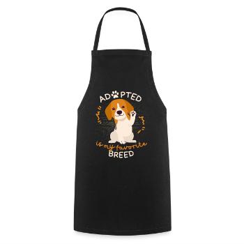 Adopted-Is-My-Favorite-Breed, Adolescent Dog - Cooking Apron - black - Front - AI Model Male 185 dark (185cm)