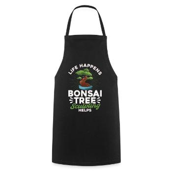 Bonsai Tree Gift Japan Bonsai Garden - Cooking Apron - black - Front - AI Model Male 185 dark (185cm)