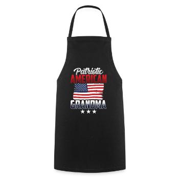 Patriotic American Grandmother Patriot US - Cooking Apron - black - Front - AI Model Male 185 dark (185cm)