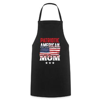 Patriotic American Mother USA Patriot US - Cooking Apron - black - Front - AI Model Male 185 dark (185cm)
