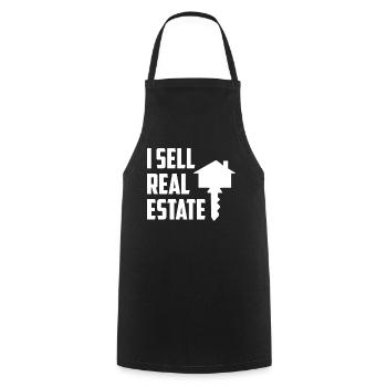 I sell real estate houses real estate agents - Cooking Apron - black - Front - AI Model Male 185 dark (185cm)
