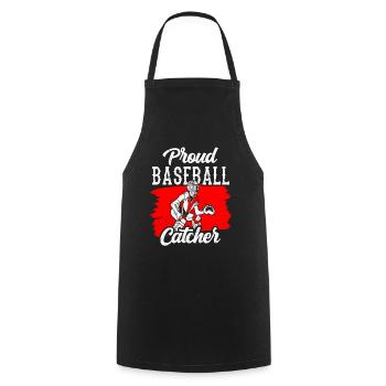 Proud Baseball Catcher Hobby Player Catcher - Cooking Apron - black - Front - AI Model Male 185 dark (185cm)