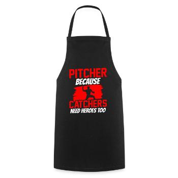 Pitcher Weil Auch Fänger Helden Brauchen Werfer - Kochschürze - Schwarz - Vorne - AI Model Male 185 dark (185cm)
