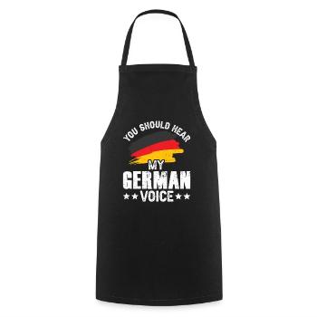 Vous devriez entendre ma voix allemande allemande - Tablier de cuisine - noir - Devant - AI Model Male 185 dark (185cm)