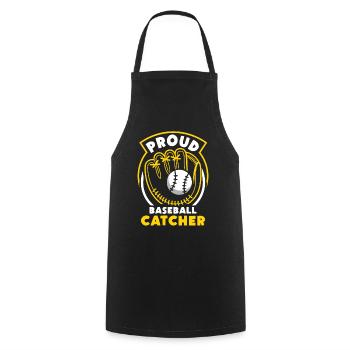 Stolzer Baseball Fänger Hobby Spieler Catcher - Kochschürze - Schwarz - Vorne - AI Model Male 185 dark (185cm)