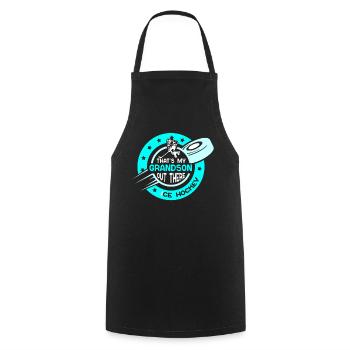 Voici mon petit-fils là-bas au passe-temps de hockey - Tablier de cuisine - noir - Devant - AI Model Male 185 dark (185cm)