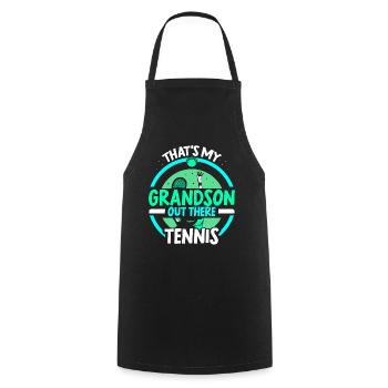 C’est mon petit-fils là-bas sport d’athlète de tennis - Tablier de cuisine - noir - Devant - AI Model Male 185 dark (185cm)