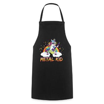 Metal Kid Music Guitar Unicorn Rainbow Heavy Rock - Tablier de cuisine - noir - Devant - AI Model Male 185 dark (185cm)