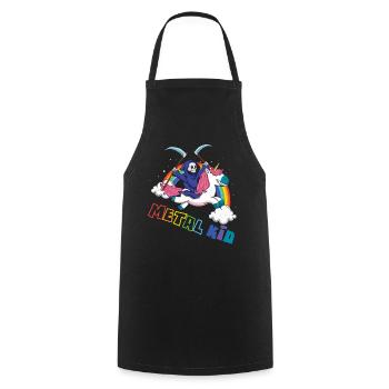 Metal Kid Music Licorne Squelette Rocker Rock Heavy - Tablier de cuisine - noir - Devant - AI Model Male 185 dark (185cm)
