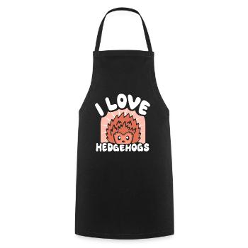 J’adore les dictons hérisson animal mignon - Tablier de cuisine - noir - Devant - AI Model Male 185 dark (185cm)