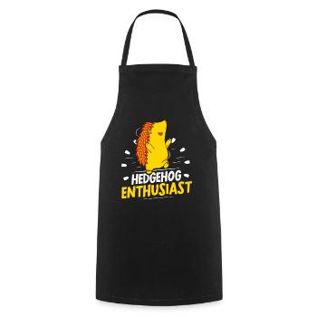 Hedgehog Enthusiast Cute Pet Sayings - Cooking Apron - black - Front - AI Model Male 185 dark (185cm)