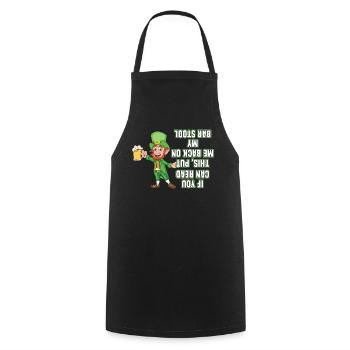 Funny Leprechaun Drunk Shamrock Saint Patricks - Kochschürze - Schwarz - Vorne - AI Model Male 185 dark (185cm)