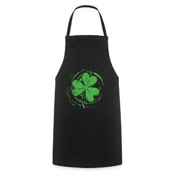 Shamrock Lucky Luck Happy Saint Patrick Day - Cooking Apron - black - Front - AI Model Male 185 dark (185cm)