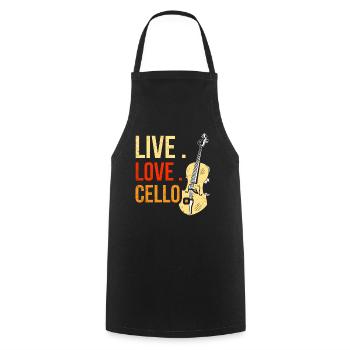 Life Dear Cello Musicien Violoncelliste Violoncelles - Tablier de cuisine - noir - Devant - AI Model Male 185 dark (185cm)