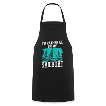 Je préfère naviguer sur mon voilier - Tablier de cuisine - noir - Devant - AI Model Male 185 dark (185cm)
