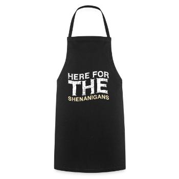 Trèfle ici pour les manigances Saint Patrick - Tablier de cuisine - noir - Devant - AI Model Male 185 dark (185cm)