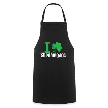 Shamrock I Love Shenanigans Clover Saint Patricks - Cooking Apron - black - Front - AI Model Male 185 dark (185cm)