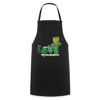 Shamrock Love Grandma Saint Patrick Day - Kochschürze - Schwarz - Vorne - AI Model Male 185 dark (185cm)