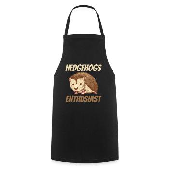 Hérisson Enthousiaste Pet Mignons Dictons - Tablier de cuisine - noir - Devant - AI Model Male 185 dark (185cm)