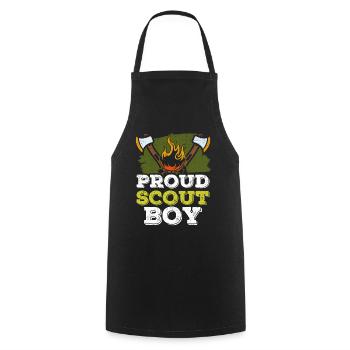 Proud Scout Young Proverbs Clan Camp - Cooking Apron - black - Front - AI Model Male 185 dark (185cm)