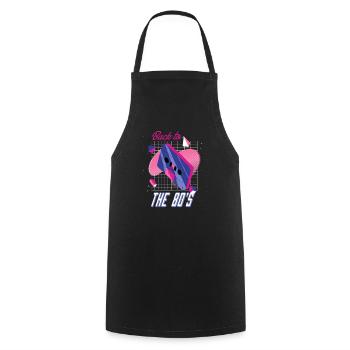 Retro 80s Back To The 80's - Cooking Apron - black - Front - AI Model Male 185 dark (185cm)