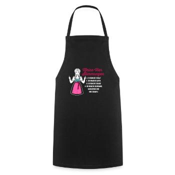 Dirndl Meine Vier Stimmungen Schlaf Kaffee - Kochschürze - Schwarz - Vorne - AI Model Male 185 dark (185cm)