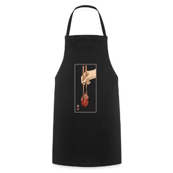 Esthétique Vaporwave Japonais Années 90 Japon Cœur Humain - Tablier de cuisine - noir - Devant - AI Model Male 185 dark (185cm)