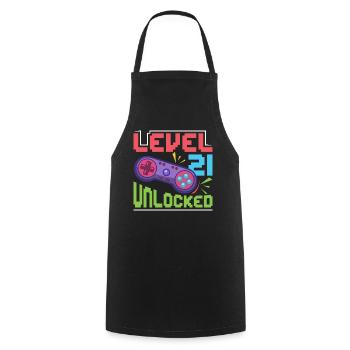 Level 21 unlocked - Cooking Apron - black - Front - AI Model Male 185 dark (185cm)