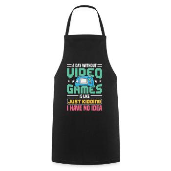 video Games i have no idea Gaming Design - Cooking Apron - black - Front - AI Model Male 185 dark (185cm)