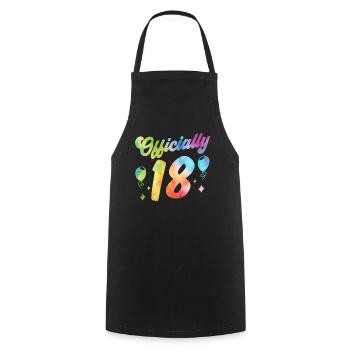 Officially 18 Eighteen Birthday Child Birthday - Cooking Apron - black - Front - AI Model Male 185 dark (185cm)