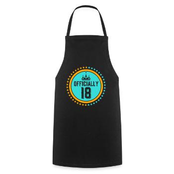 Official 18th birthday eighteen birthday child - Cooking Apron - black - Front - AI Model Male 185 dark (185cm)