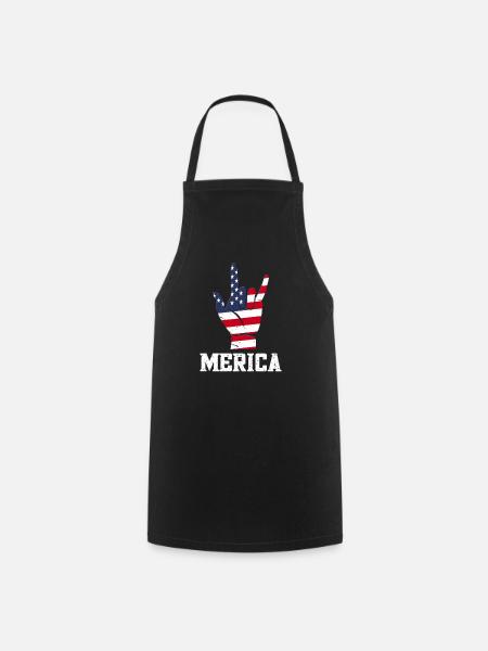 Merica Rock Zeichen - Kochschürze - Schwarz