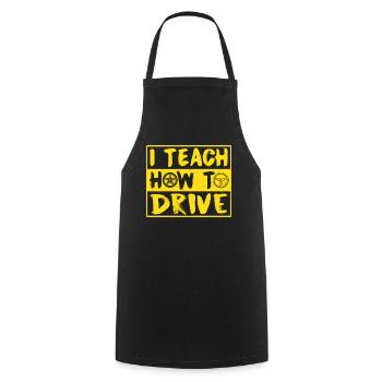 I bring driving to driving school driving instructor - Cooking Apron - black - Front - AI Model Male 185 dark (185cm)