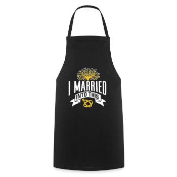 I married into this family sweet - Cooking Apron - black - Front - AI Model Male 185 dark (185cm)