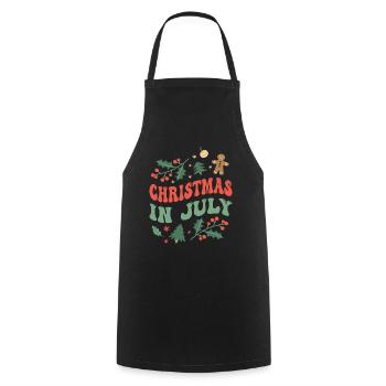 Weihnachten im Juli Noël en juillet Père Noël Humour - Tablier de cuisine - noir - Devant - AI Model Male 185 dark (185cm)